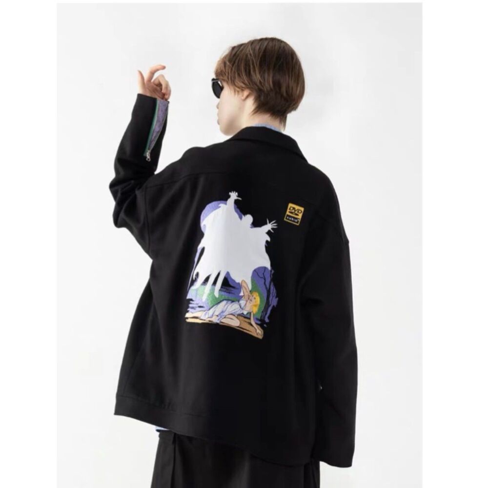 Moditech Jacket DVD Large Embroidery Streetwear Heavyweight Coat Size 1 Japanese